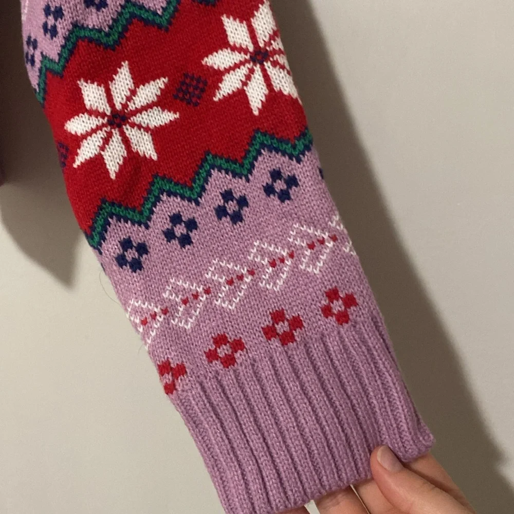 32 Degree Women's Argyle Graphic Sweater Purple Red Ski Pattern - Size L